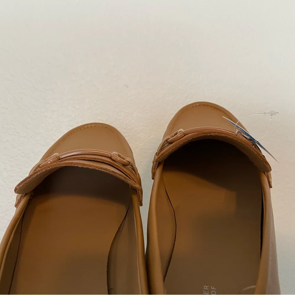 Aqua College Tan Leather Bossy Waterproof Loafers Size 10 NWT - Picture 7 of 9